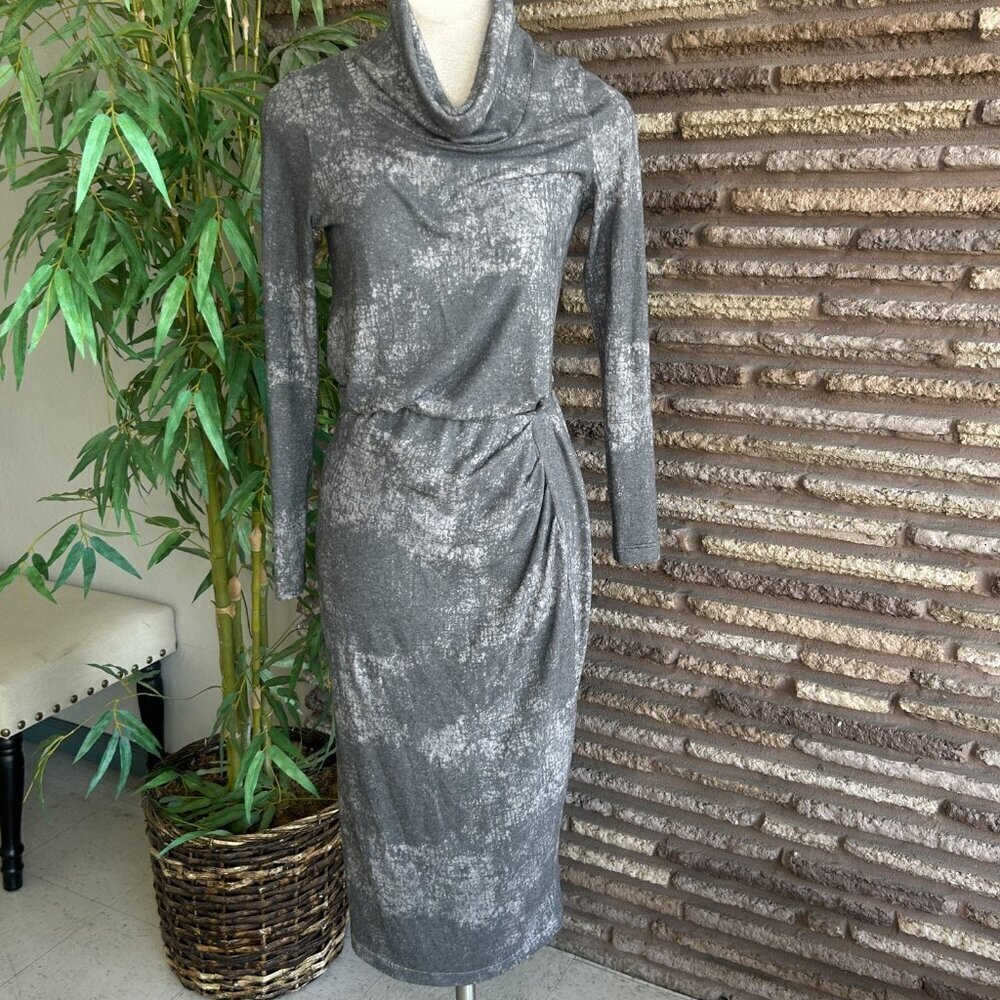 Hard Tail Forever Gray Mottled Print Outfit - Cowl Neck Top and Skirt - Picture 6 of 9